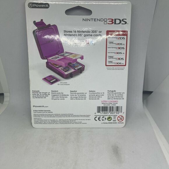 Nintendo 3DS Compact Game Case - Clear Purple - Stores 16 Game Cards New Sealed - Picture 2 of 4